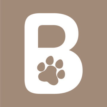 ブログのアイコン Bに動物の肉球がデザインされている